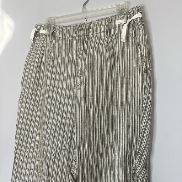 Anthropologie Moss Striped Pleated Linen Pants Sz 28 - Picture 3 of 8